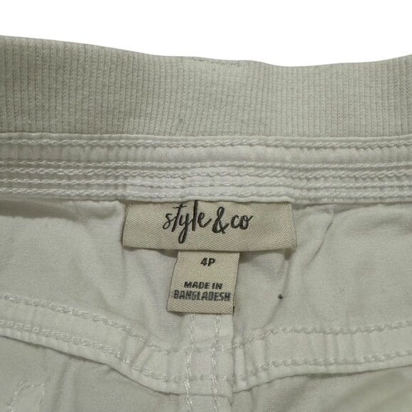 Style & Co White Cargo Capri Womens Pants Size 4P - Picture 5 of 11